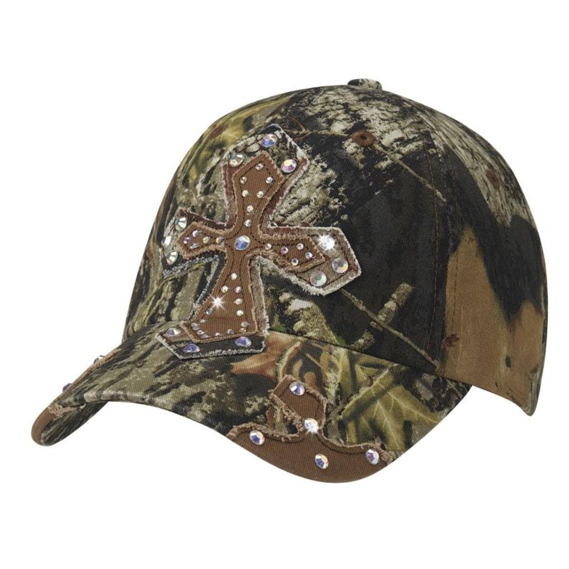 Blazin Roxx Ladies Crystal Cross Camo Cap Oak