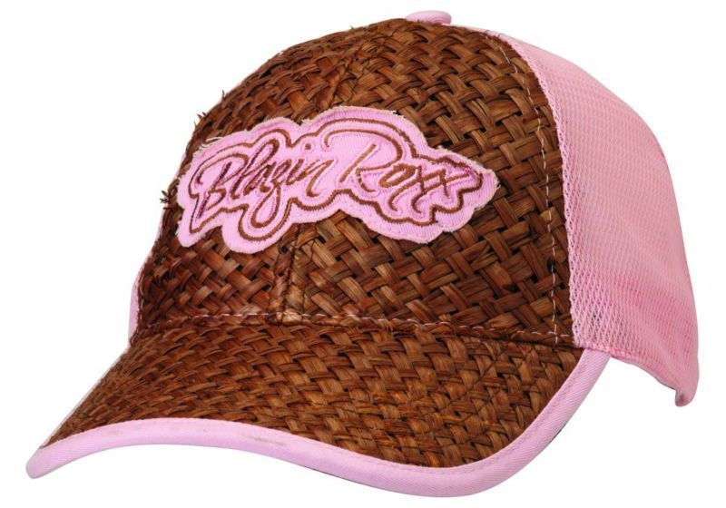 Blazin Roxx Womens Signature Raffia Cap Brn/Pnk
