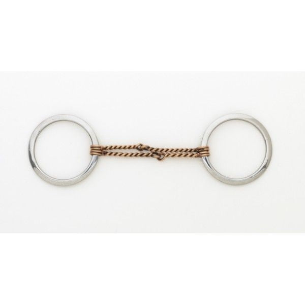 Turn-Two Equine Dbl Copper Twist Flat Ring Bit 5