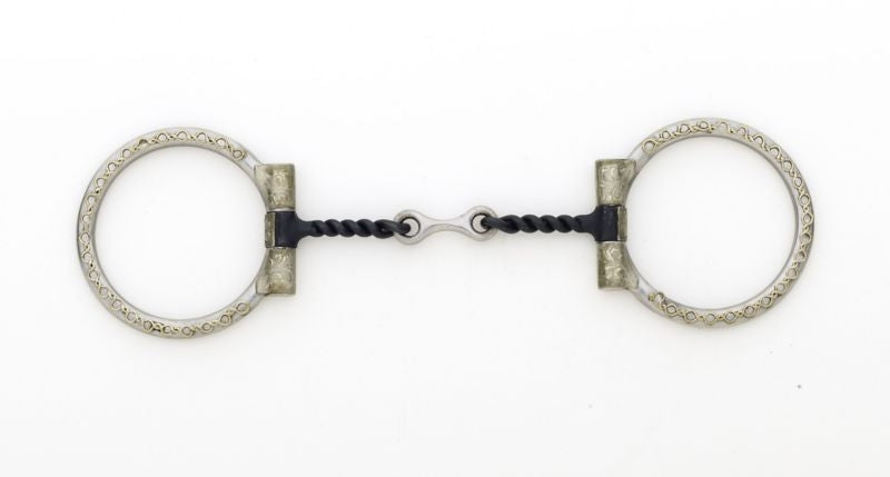 Turn-Two Equine Engraved Wire Twisted D-Ring Bit 5