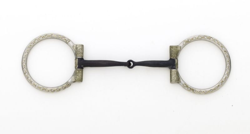 Engraved Wire Twist Snaffle D-Ring Bit 5
