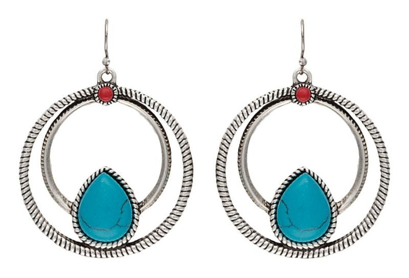 Rock 47 Campfire Coals Spark Double Loop Earrings