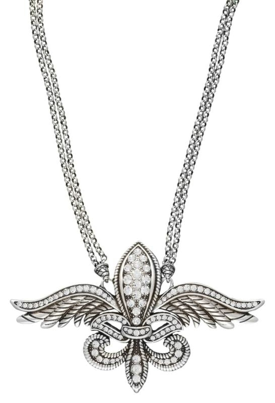 Rock 47 Fleur de Lis on Wings Necklace