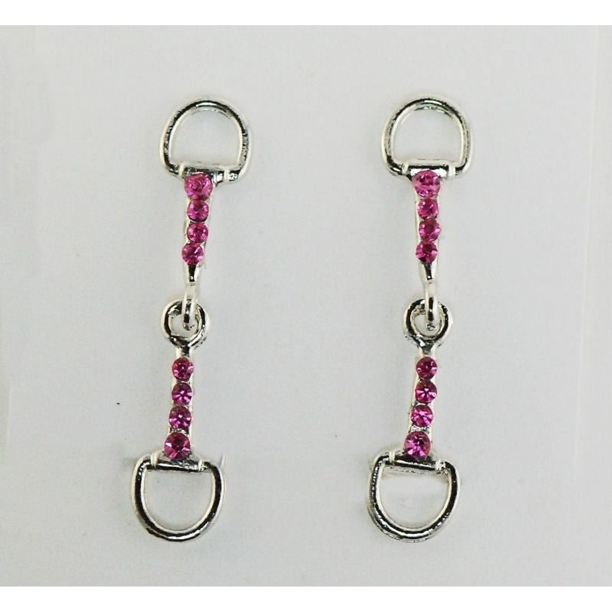 Snaffle Bit With Stone Earrings Rose/Rhodium