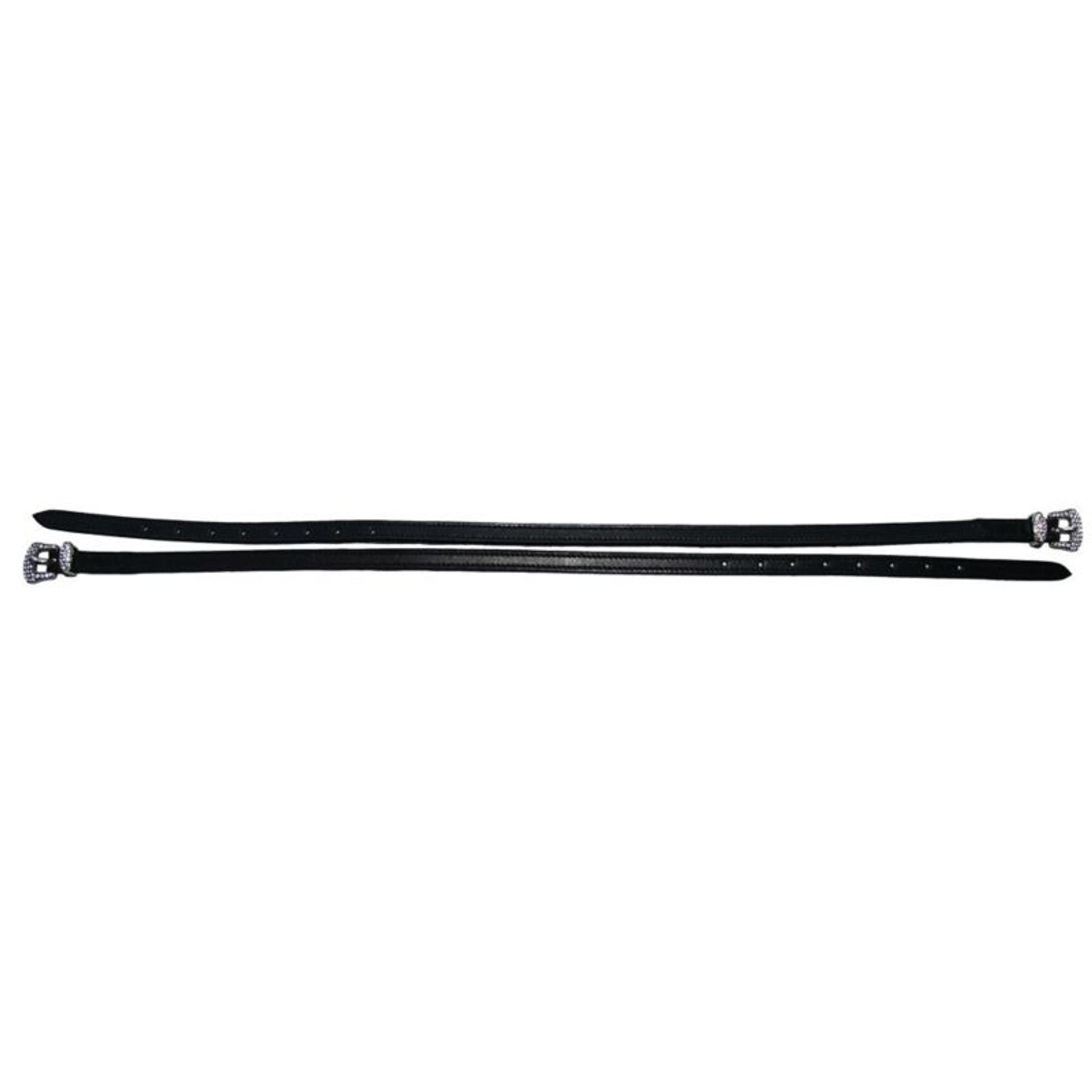 Diamond Buckle Leather Spur Strap 18 Bk/Wh