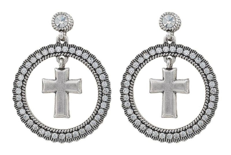 Rock 47 Rocks and Roll Rhinestone Halo Earrings