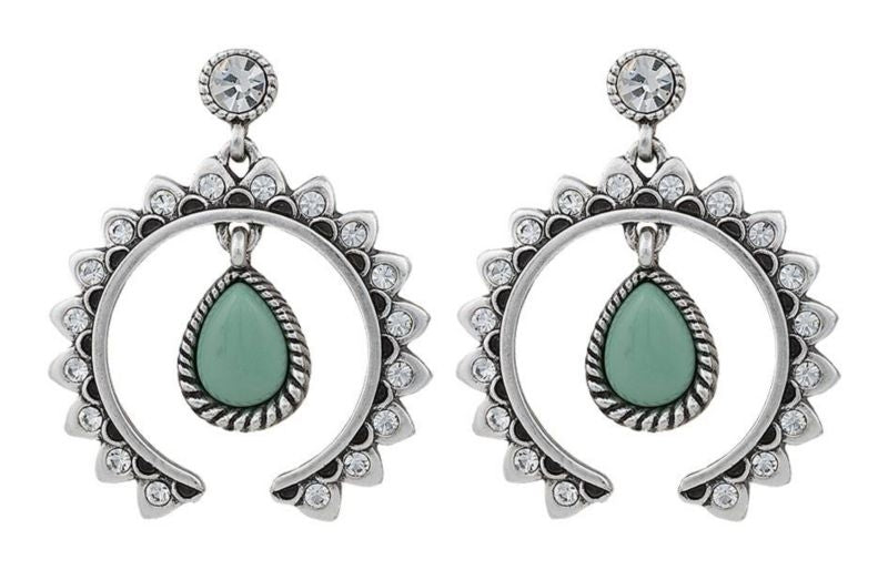 Rock 47 Tribal Flair Rhine/Mint Blossom Earrings