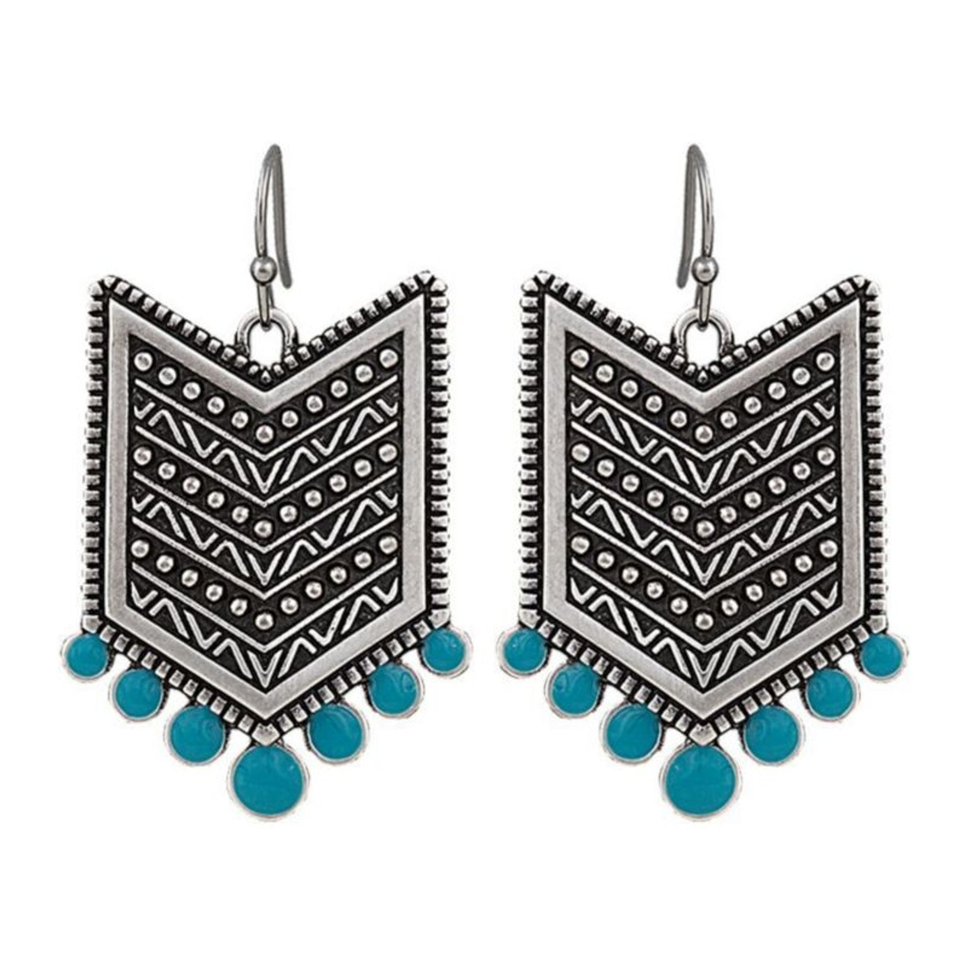 RockPoints Of Aztec Silver Tone Fletched Earrings