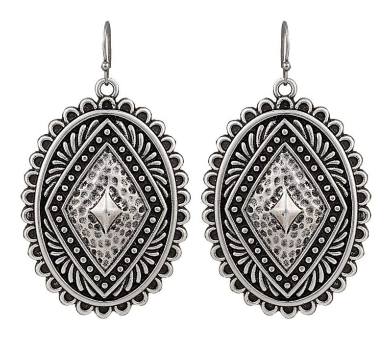 RockPoint Of Aztec SilverTone Pyramid View Earring