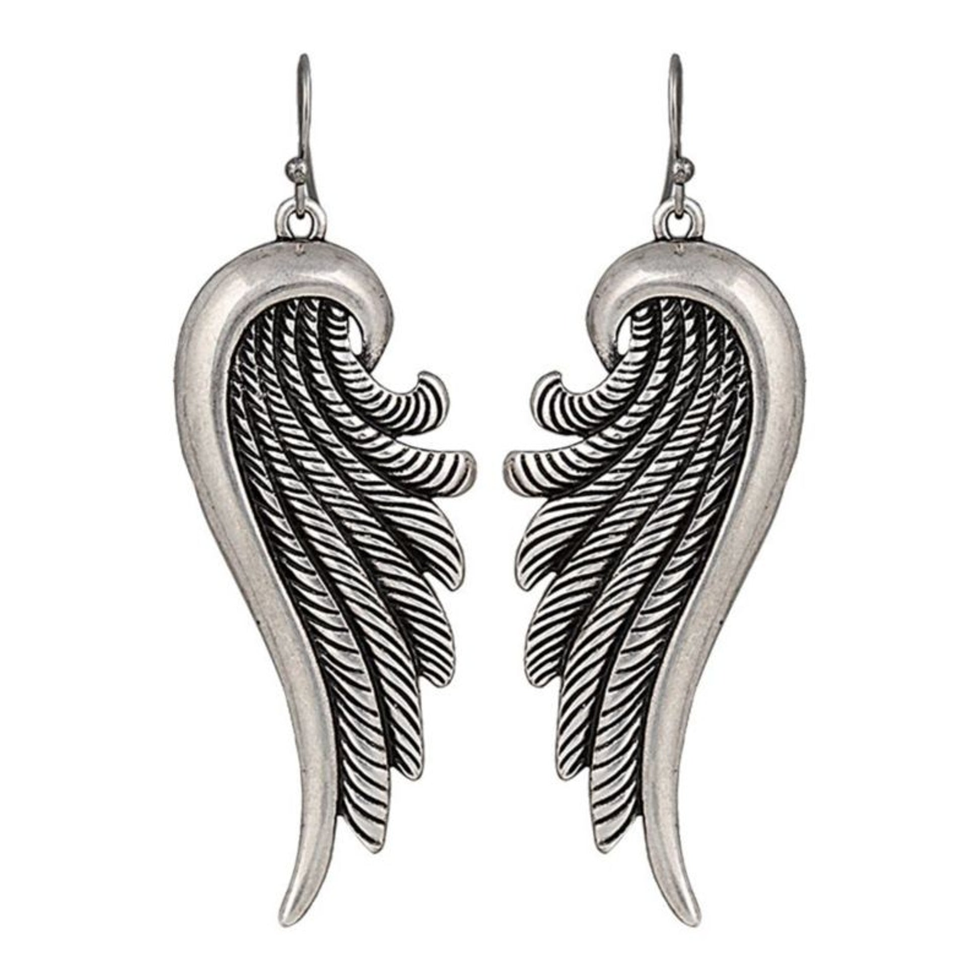 Rock 47 Tattoo Art Sculpted Rope Wings Earrings