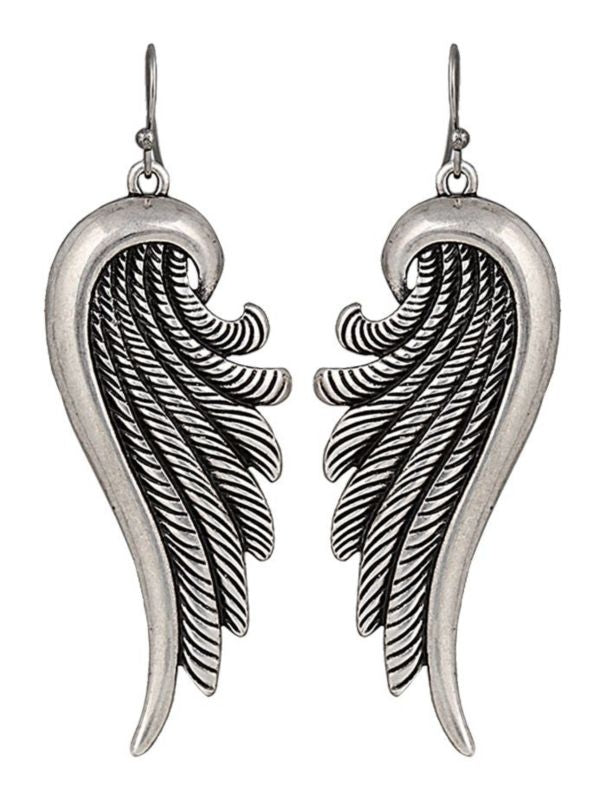 Rock 47 Tattoo Art Sculpted Rope Wings Earrings