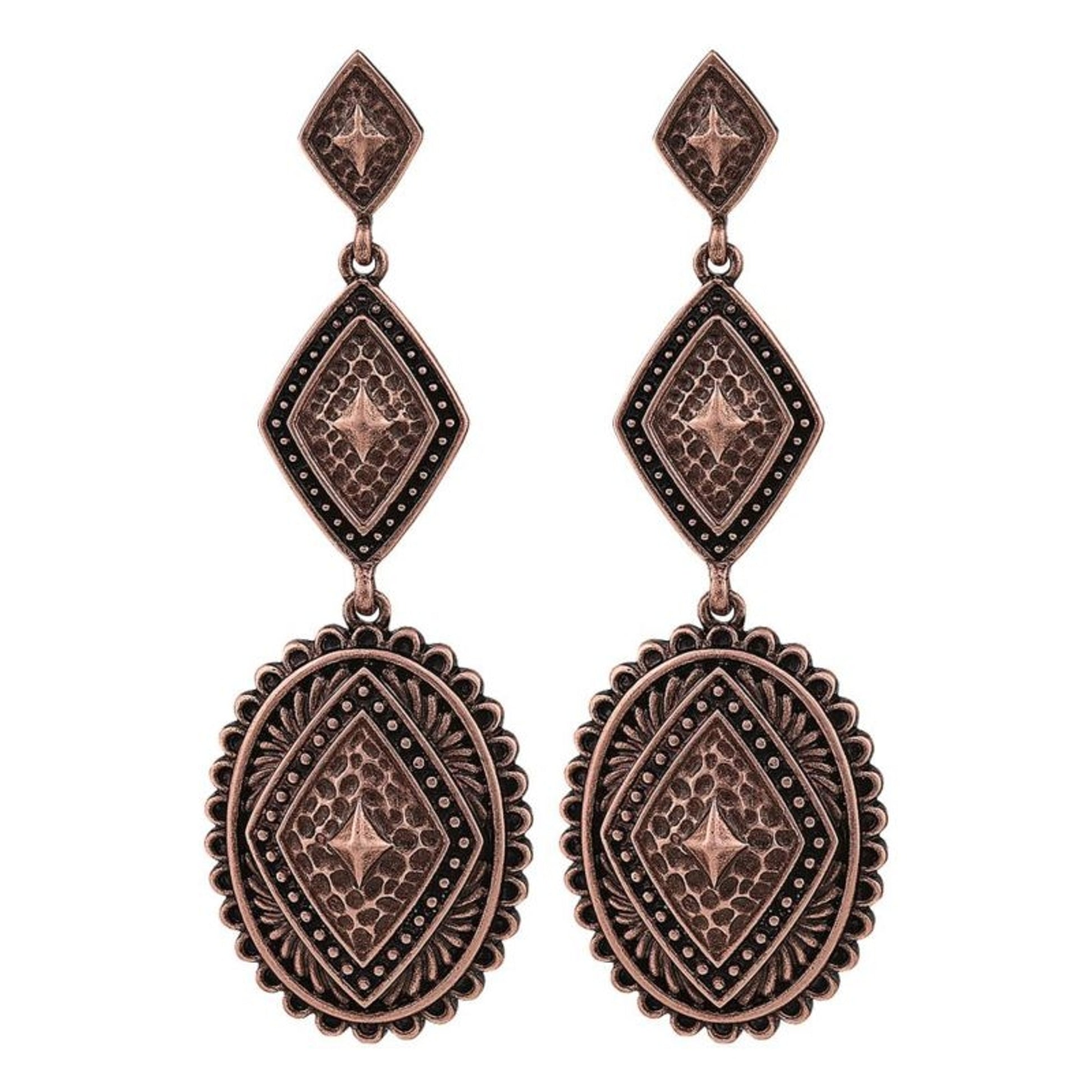 RockPoint Of Aztec CopperTone Pyramid View Earring