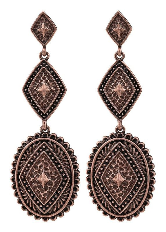 RockPoint Of Aztec CopperTone Pyramid View Earring