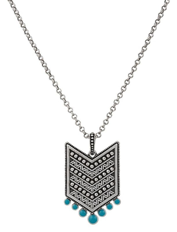RockPoints Of Aztec Silver Tone Fletched Necklace