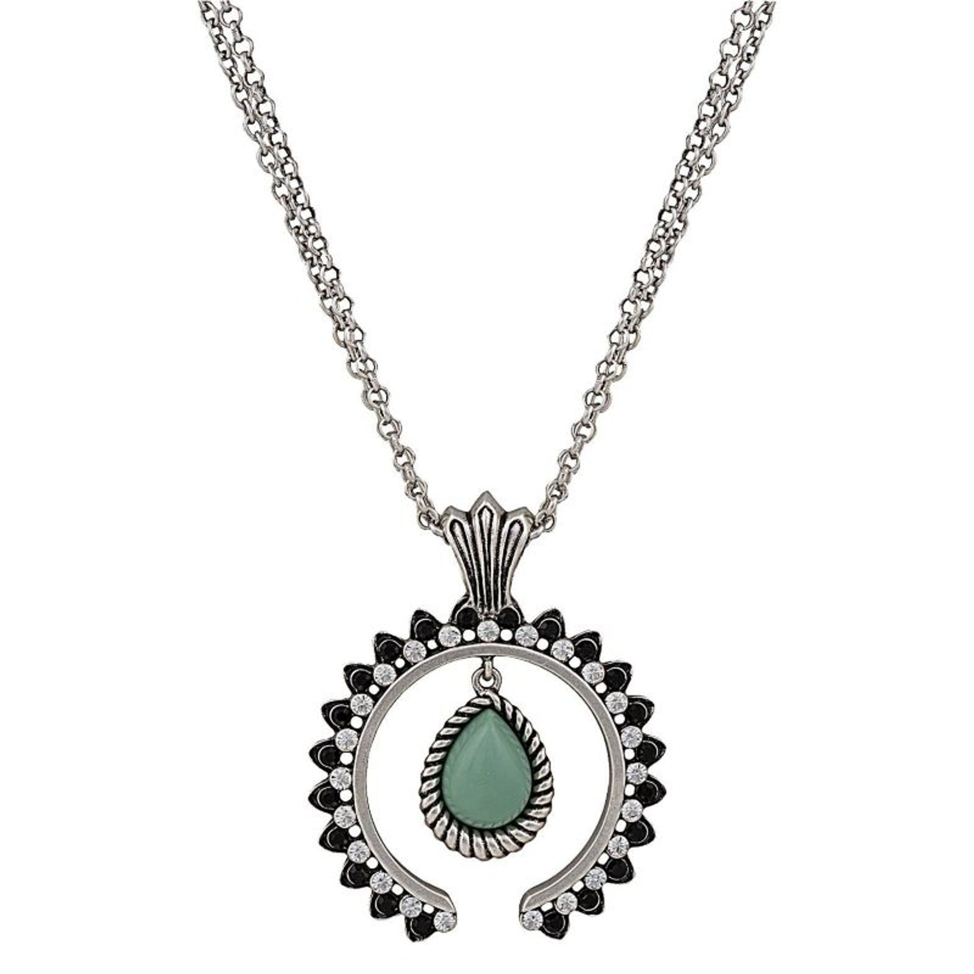 Rock 47 Tribal Flair Mint Squash Blossom Necklace