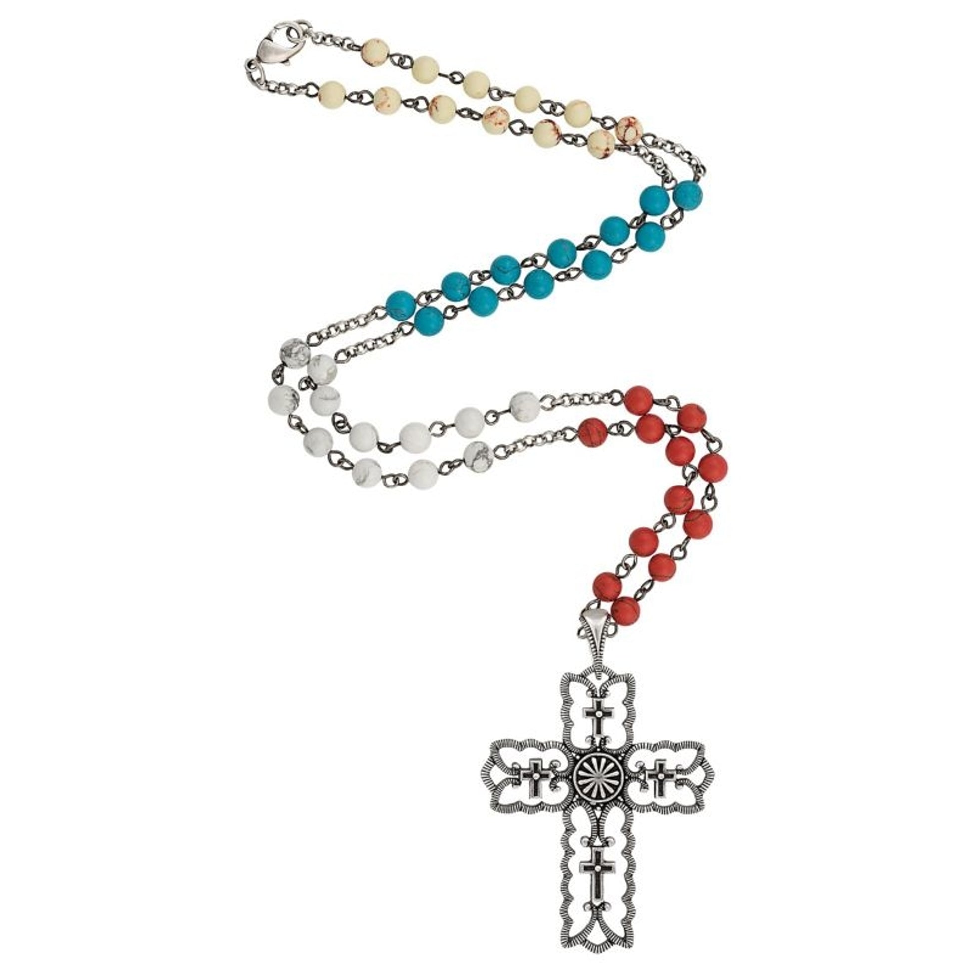 Rock 47 Vintage Kitsch Scalloped Cross Necklace