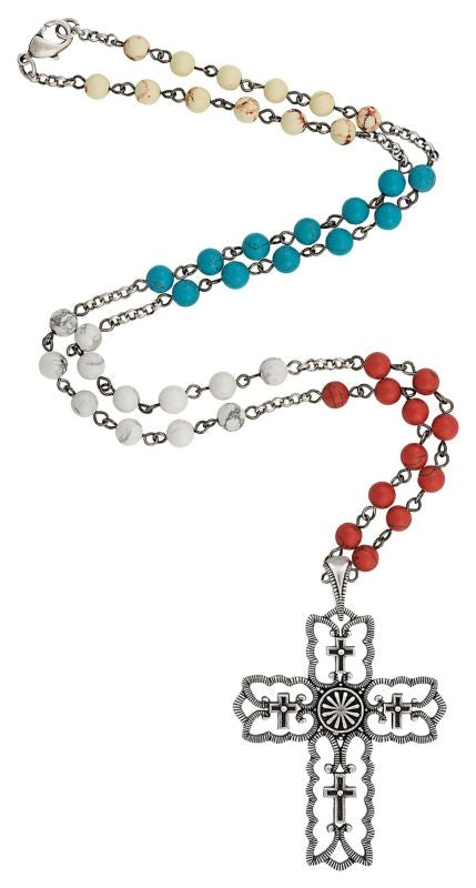 Rock 47 Vintage Kitsch Scalloped Cross Necklace