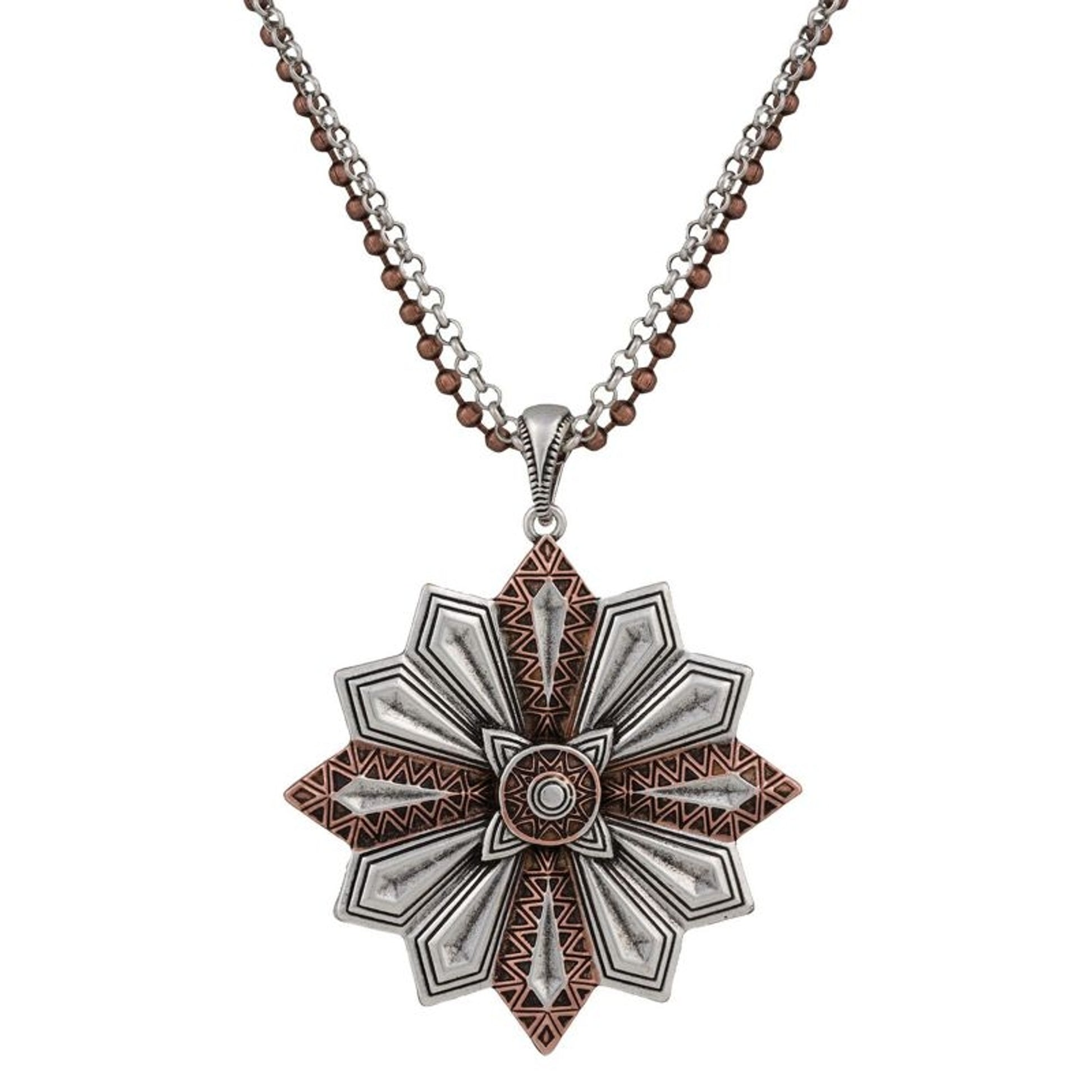 Rock 47 Points Of Aztec Copperstarburst Necklace