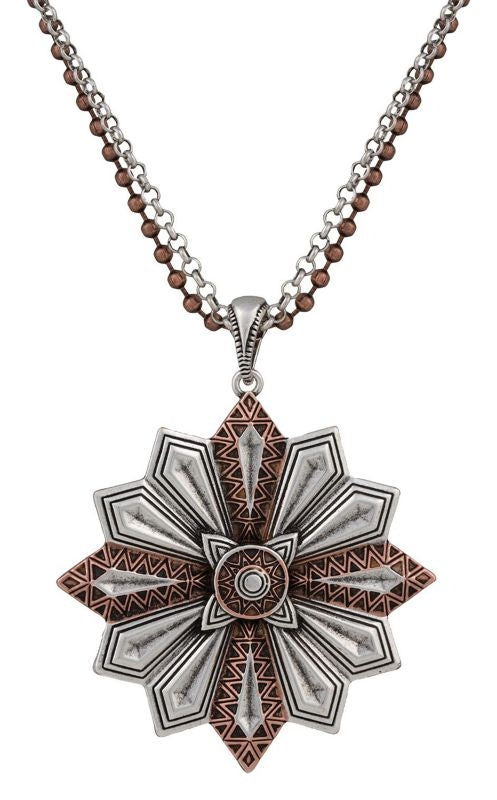 Rock 47 Points Of Aztec Copperstarburst Necklace