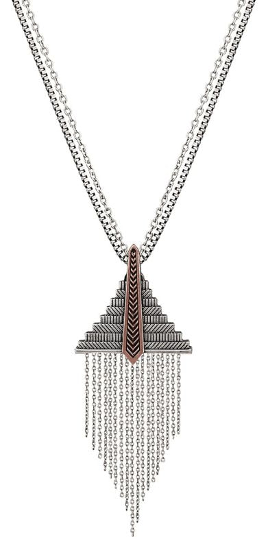 Rock 47 Points Of Aztec Fringed Pyramid Necklace
