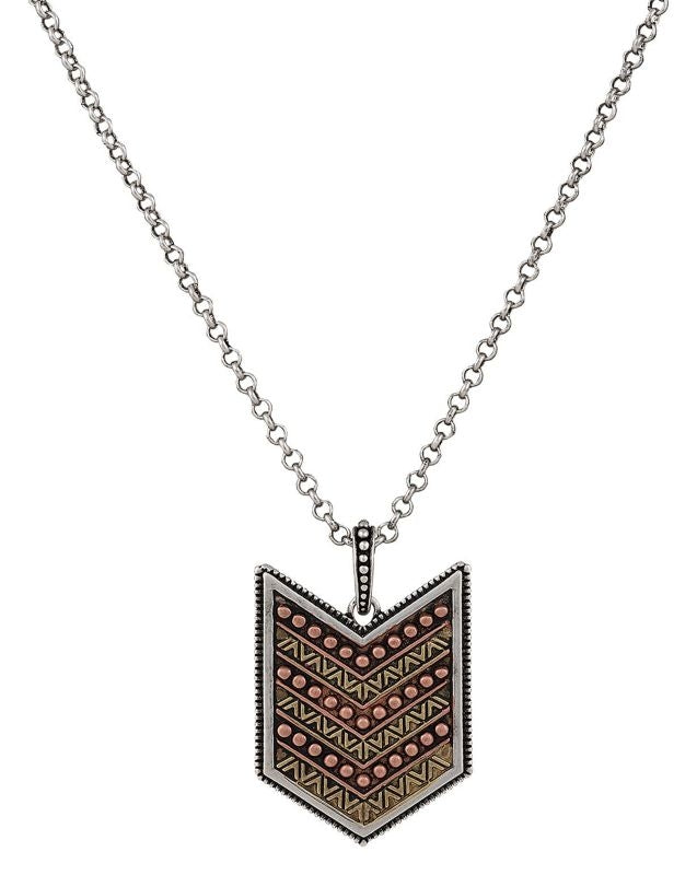 Rock 47 Points Of Aztec TriColor Fletched Necklace