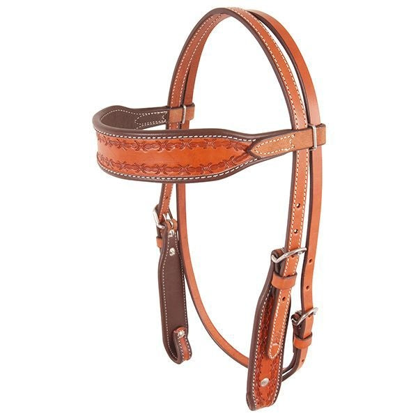 Cashel Barbwire Stamped Browband Headstall Brn