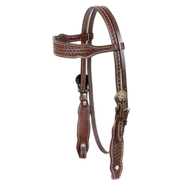 Cashel Basket Browband Headstall Conchos Choco