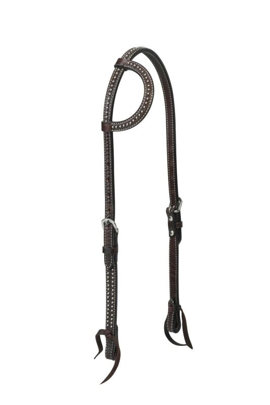 Turq CrossBasketweave Tool Slide Ear Headstall Br