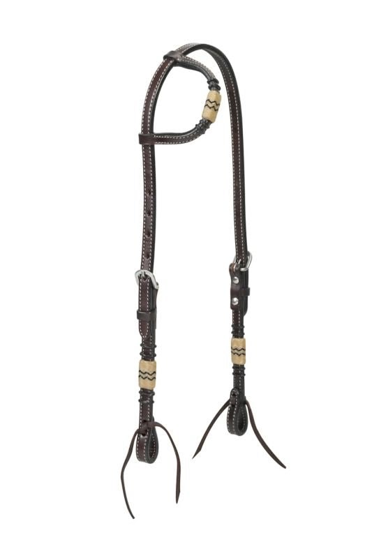 Turq CrossRawhide Accent Sliding Ear Headstall Br