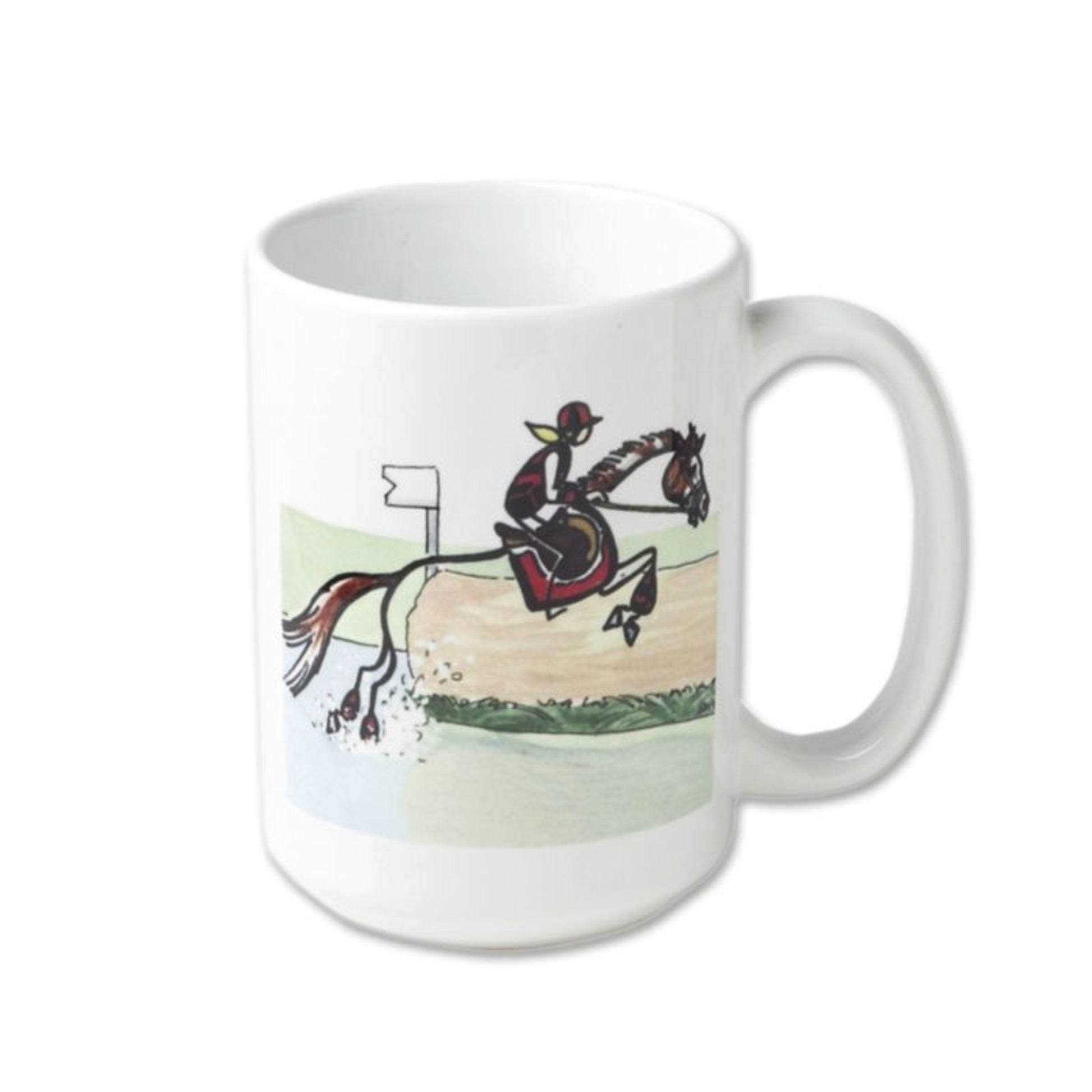 Stick Horse Mug - Log JumpBk/Wh