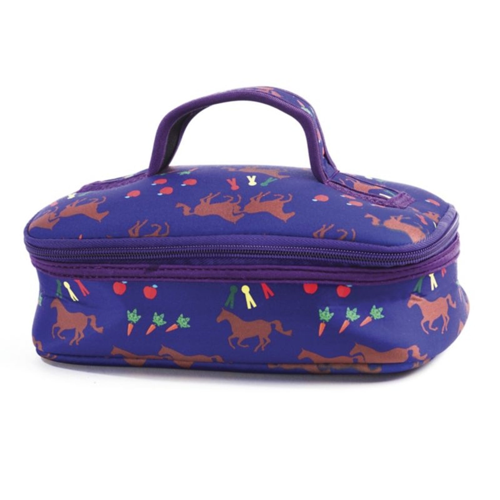 Tek Trek Neoprene Cosmetic Case-Horses/Apples Blue
