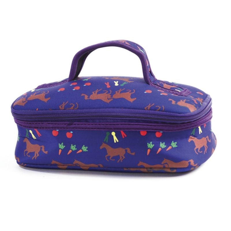 Tek Trek Neoprene Cosmetic Case-Horses/Apples Blue