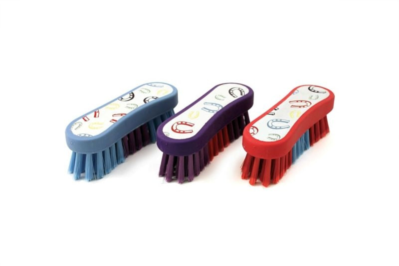 Horseshoes Face Brush 1in X 5in Denim Blue