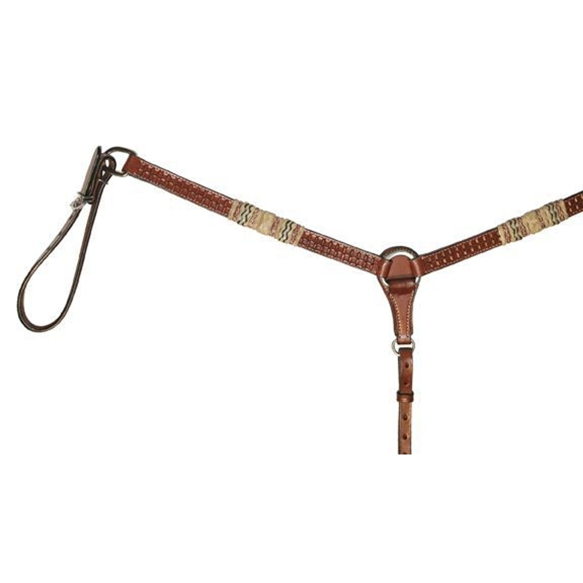 Circle Y Straight Rawhide Breast Collar Horse Brn