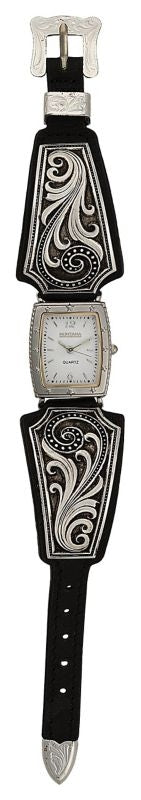 WestLace Whisper Classic Leather Band WatchBk/Wh