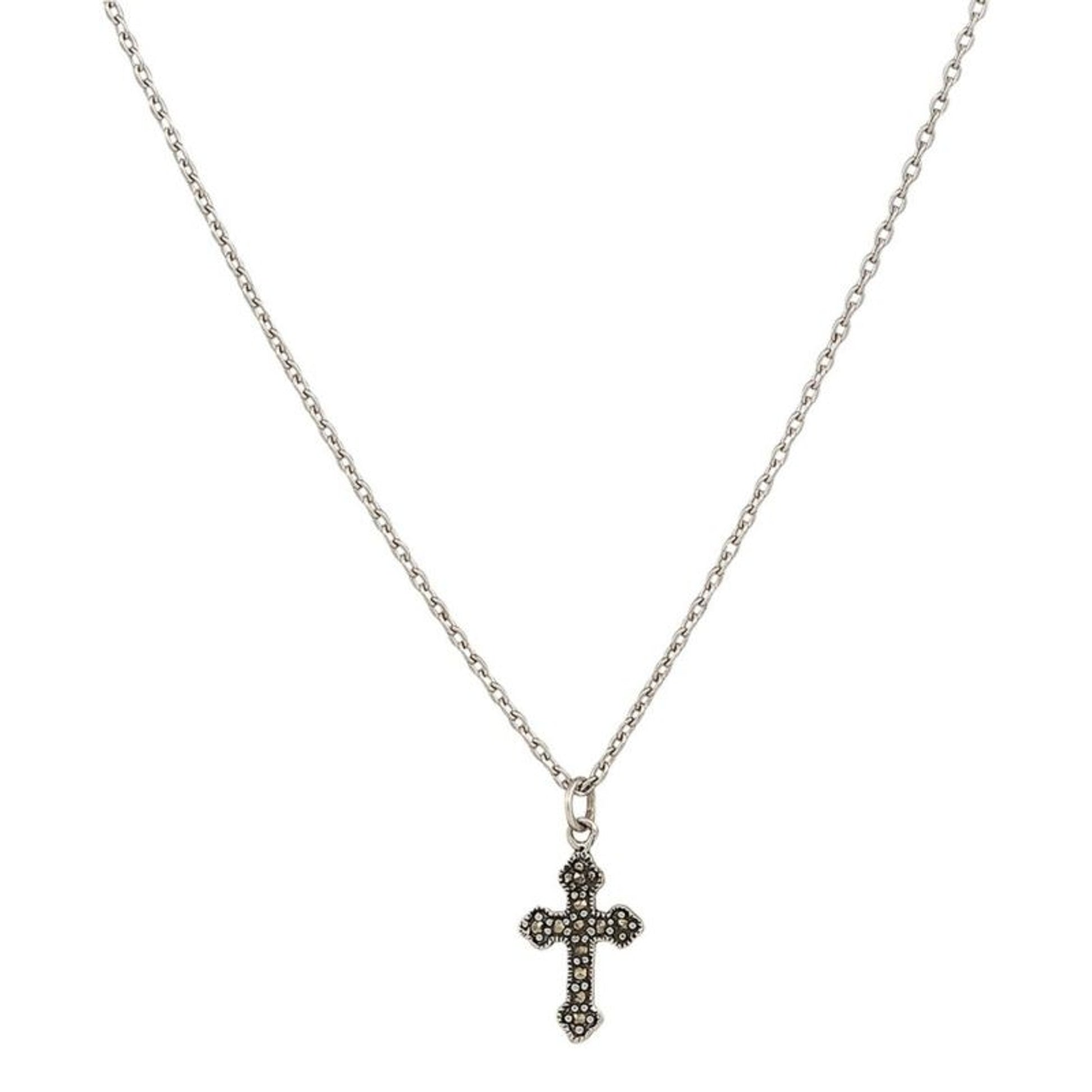 Little Sunday Marcasite Cross Choker Necklace