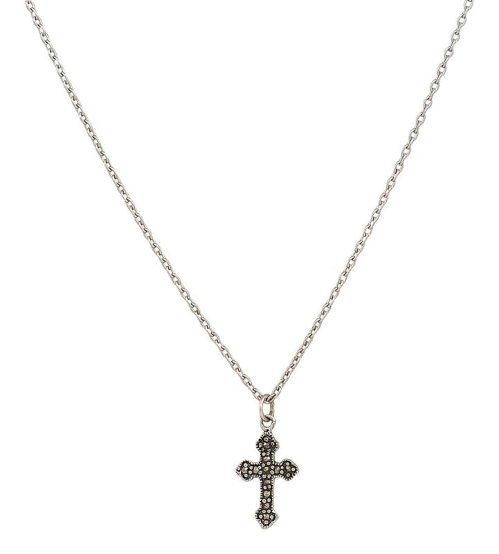 Little Sunday Marcasite Cross Choker Necklace
