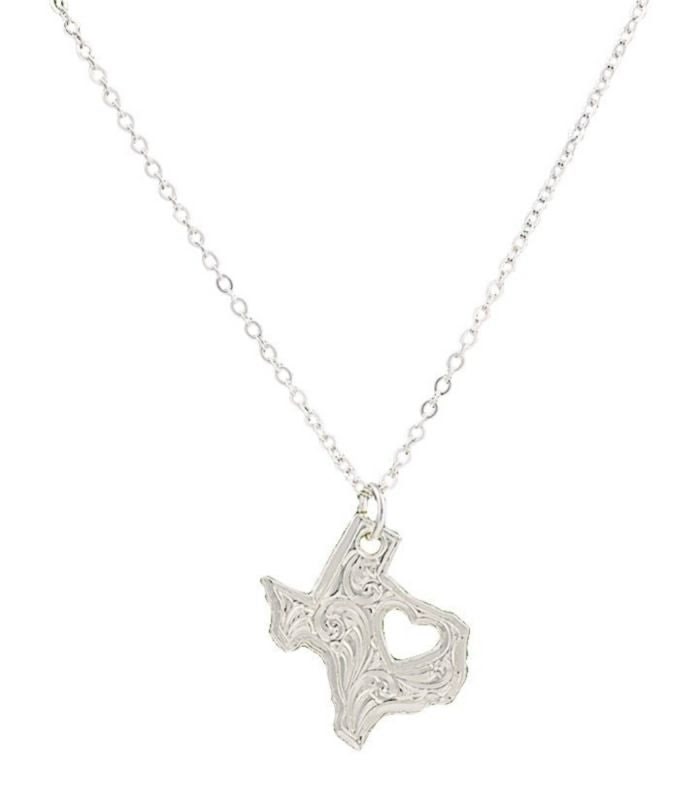 Montana Silversmiths I Heart Texas NecklaceBk/Wh