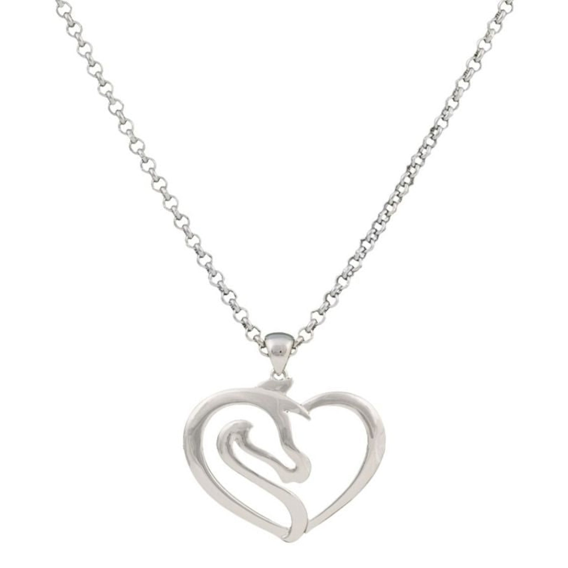 Montana Equestrienne Heart Necklace 21 Slv Plated