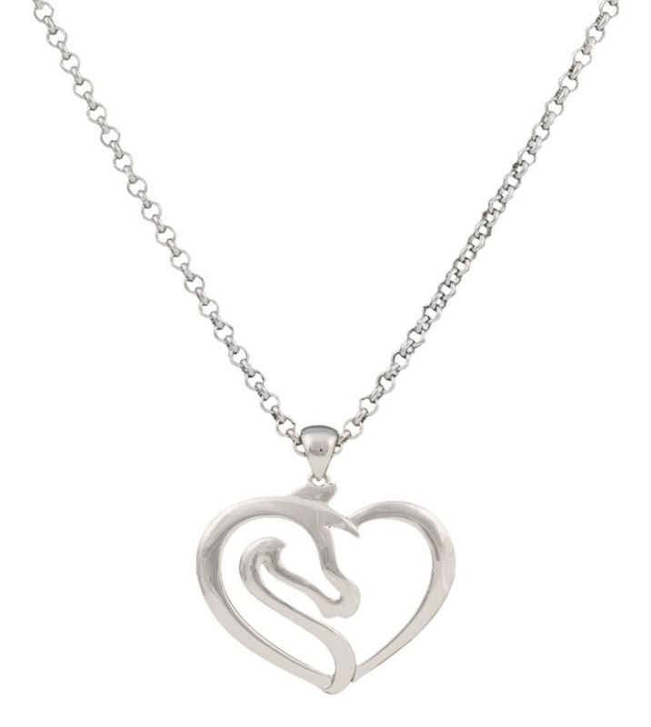 Montana Equestrienne Heart Necklace 21 Slv Plated