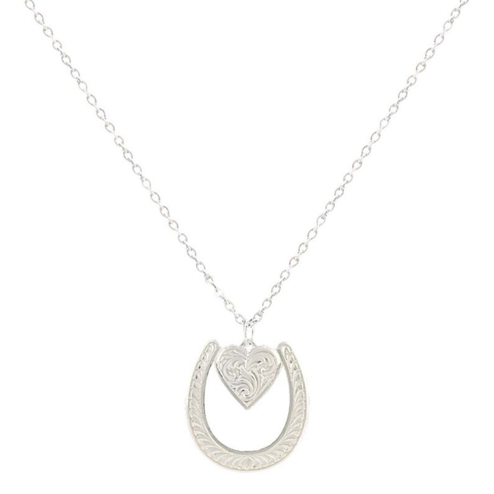 Montana RiderS Heart Necklace 19 Silver Plated
