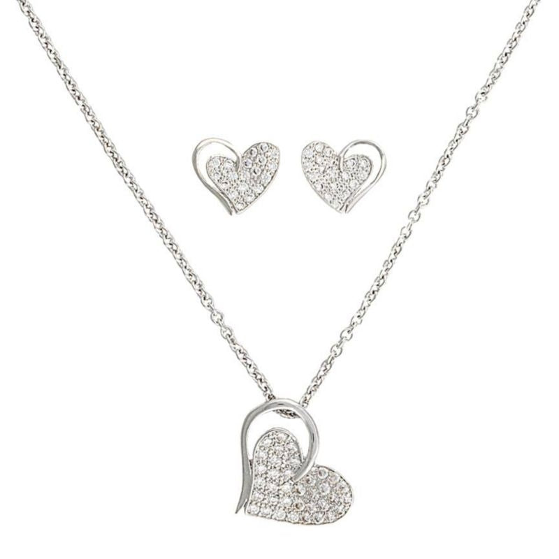 Montana Silver Heart Print Jewelry Set