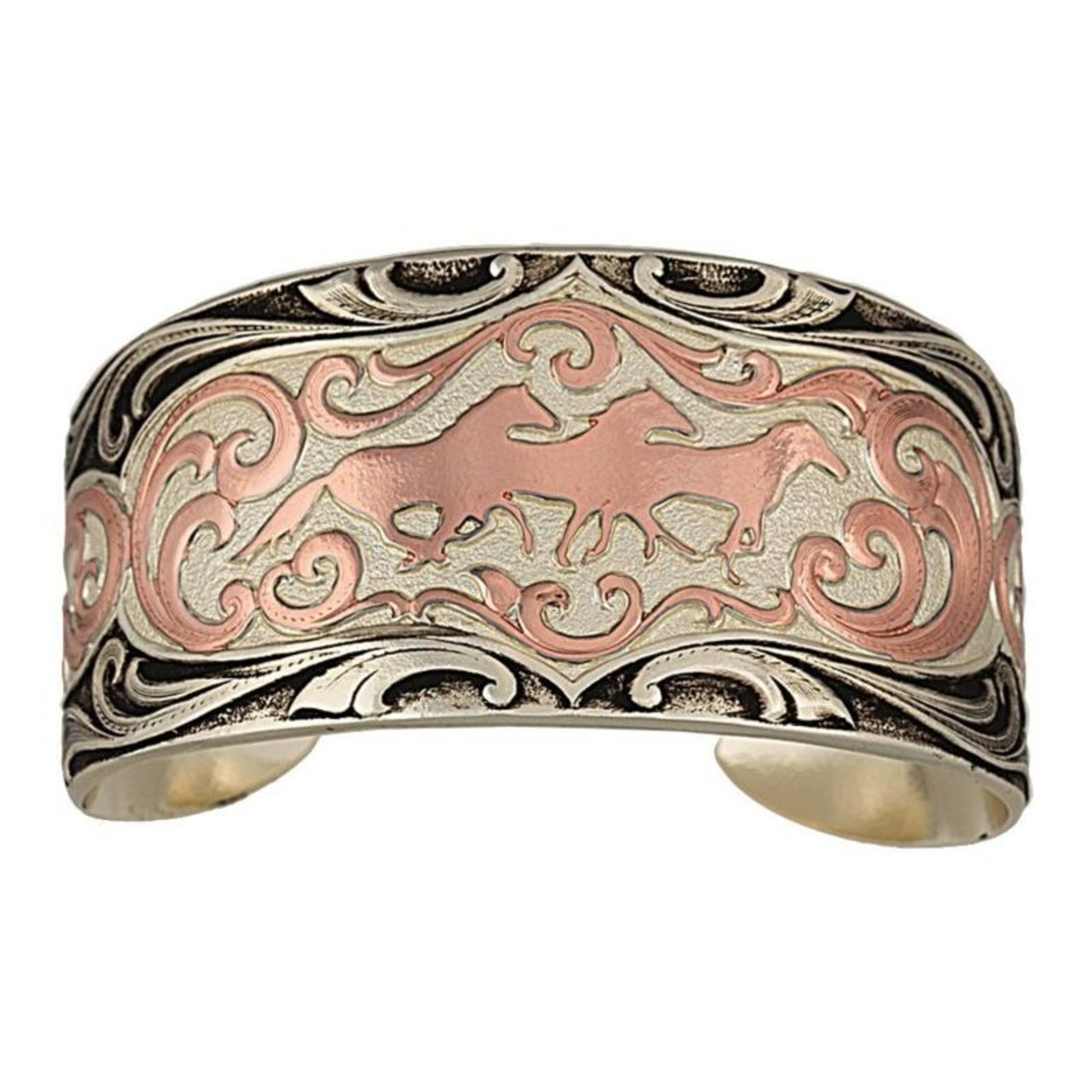 Montana Antiq Copper Horses Cameo Cuff Bracelet