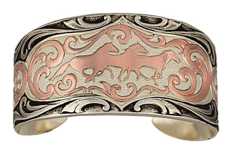 Montana Antiq Copper Horses Cameo Cuff Bracelet