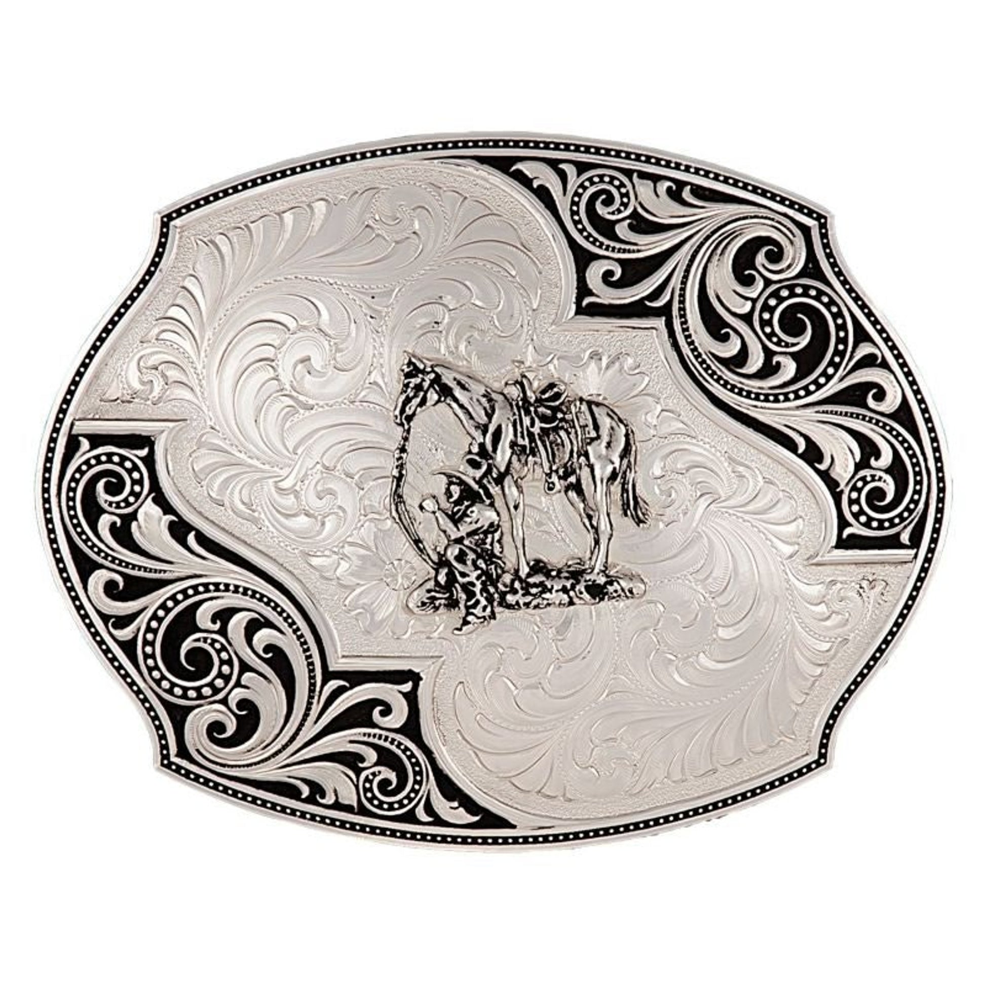Western Lace Whisper Flourish Buckle/Cowboy/Horse