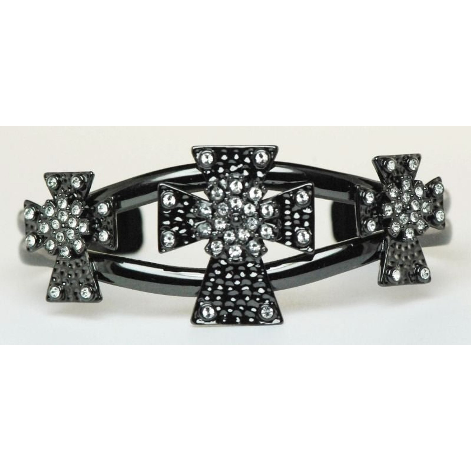 Western Edge Triple Cross Bracelet Black