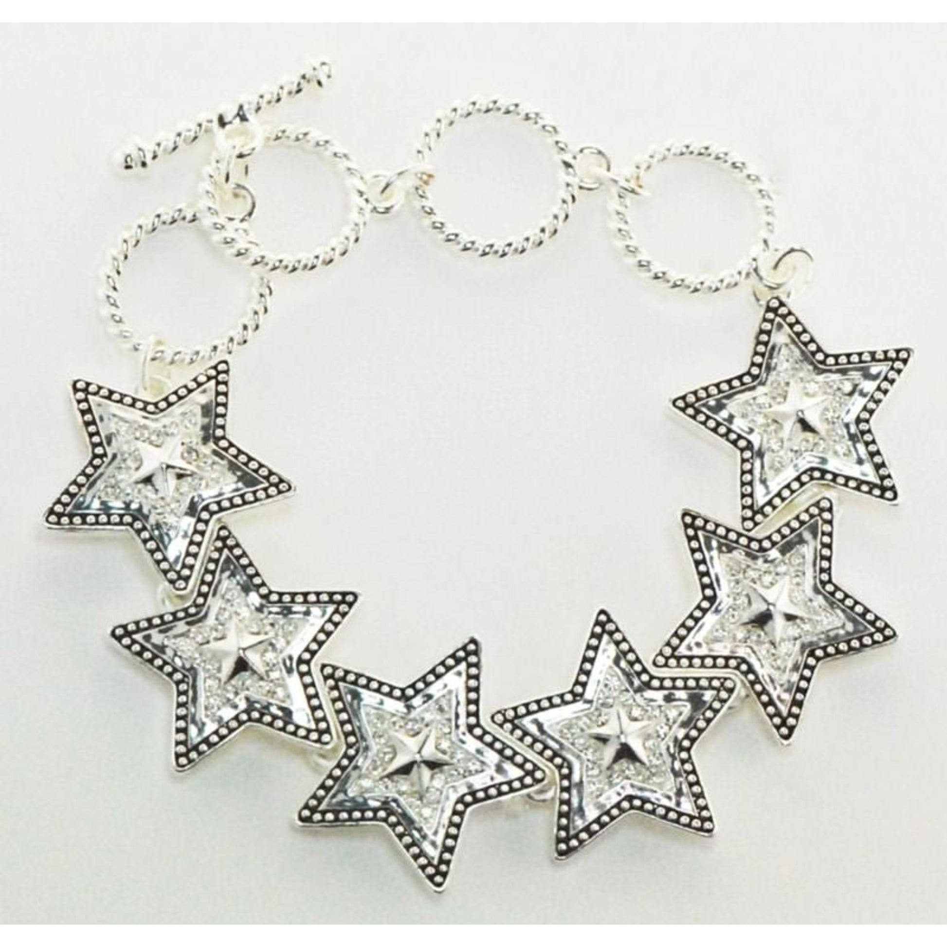 Western Edge Crystal Star Toggle Bracelet