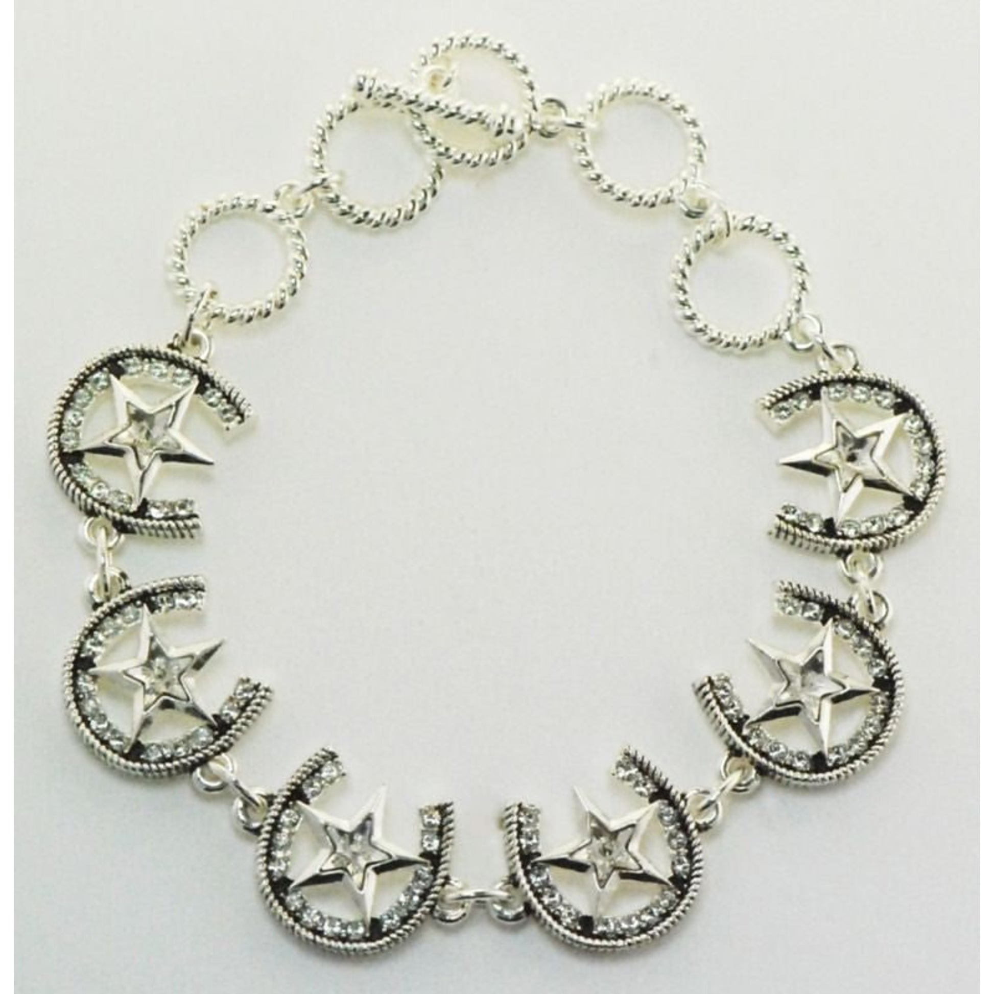 Western Edge Star And Horseshoe Bracelet Crystal