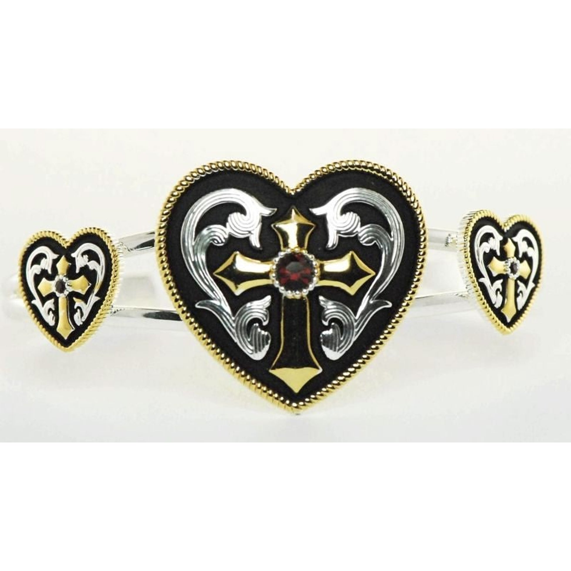 Western Edge Western Heart/Cross Bracelet Red