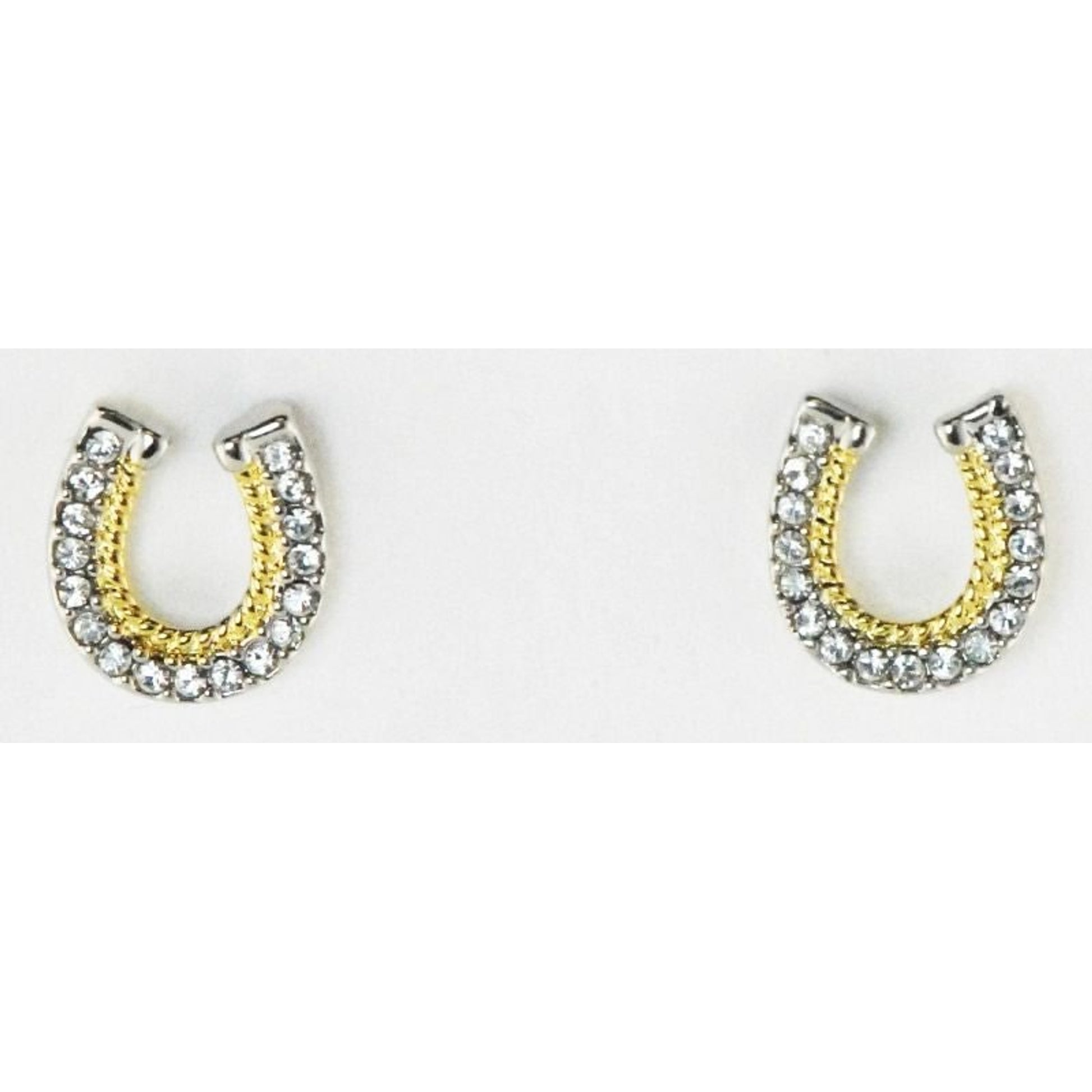 Western Edge Horseshoes Rope Earrings Gold